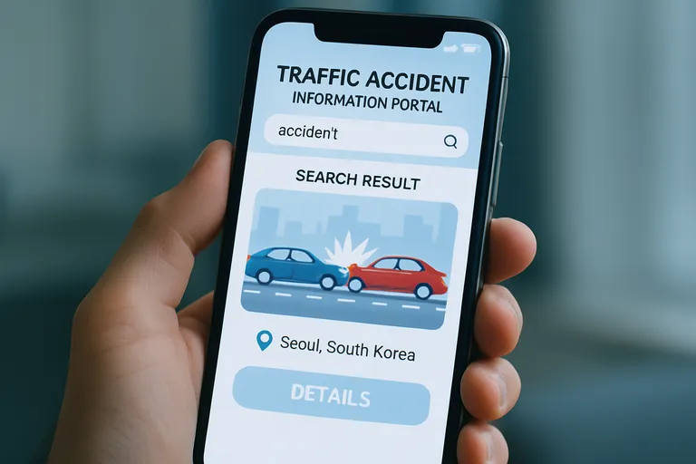교통사고 과실비율, 80:20 통보에 억울하다면? (100:0 유형 포함) 6 스마트폰 화면에 '과실비율 정보포털' 앱의 사고 상황도 검색 결과가 떠 있는 것을 보여주는 이미지
