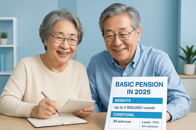 국민연금과 기초연금 차이, 둘 다 받을 수 있나요? (2025년 기준) 5 어르신 부부가 가계부를 살펴보며 미소 짓는 따뜻한 분위기의 이미지